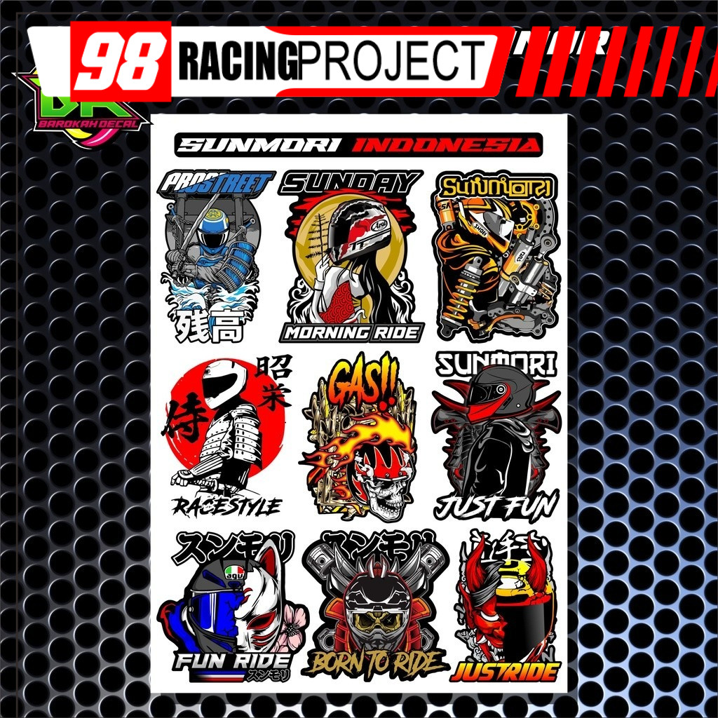 Sticker Sunmori / Nasa Pack Stiker Racing Motor Vinyl
