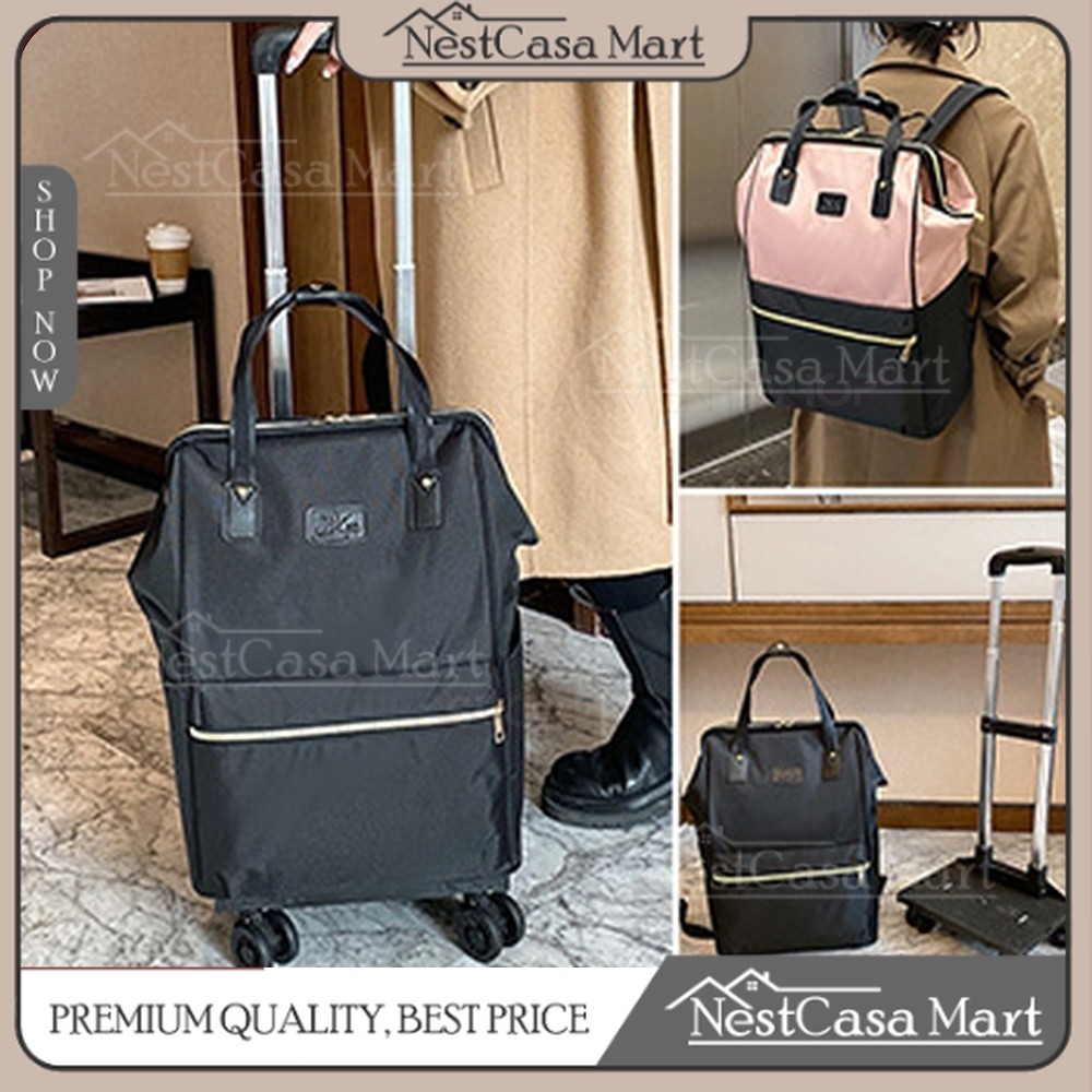 Tas Ransel Roda Traveling Bag Tas Koper Perjalanan Bagasi Pesawat Roda Dorong Tas Cabin Trolley - Ne