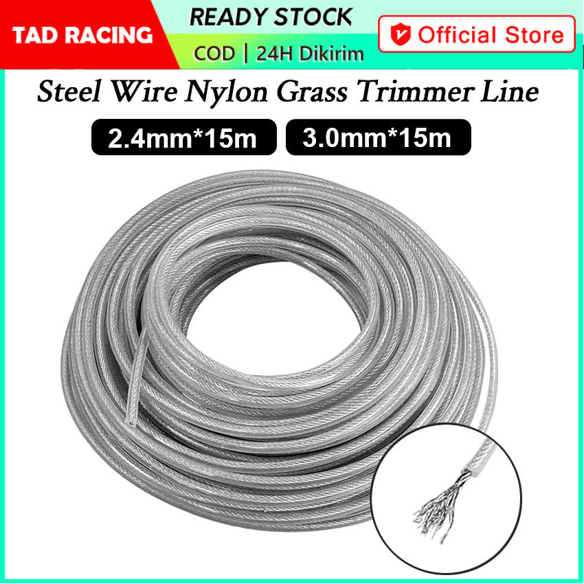 Trimmer Line Tali Senar Potong Rumput Nylon Metal 3 mm 15 meter