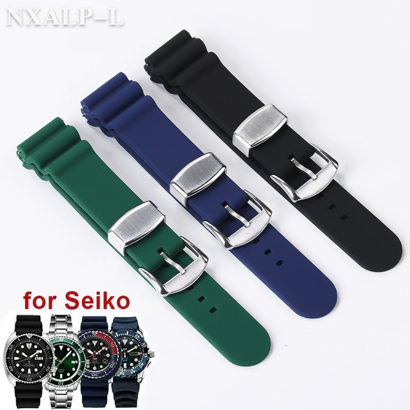 20mm 22mm Wat Band for Seiko  No. 5 SKX007 SKX009 SRP777J1 Prospex Waterproof ving Silicone Bracelet