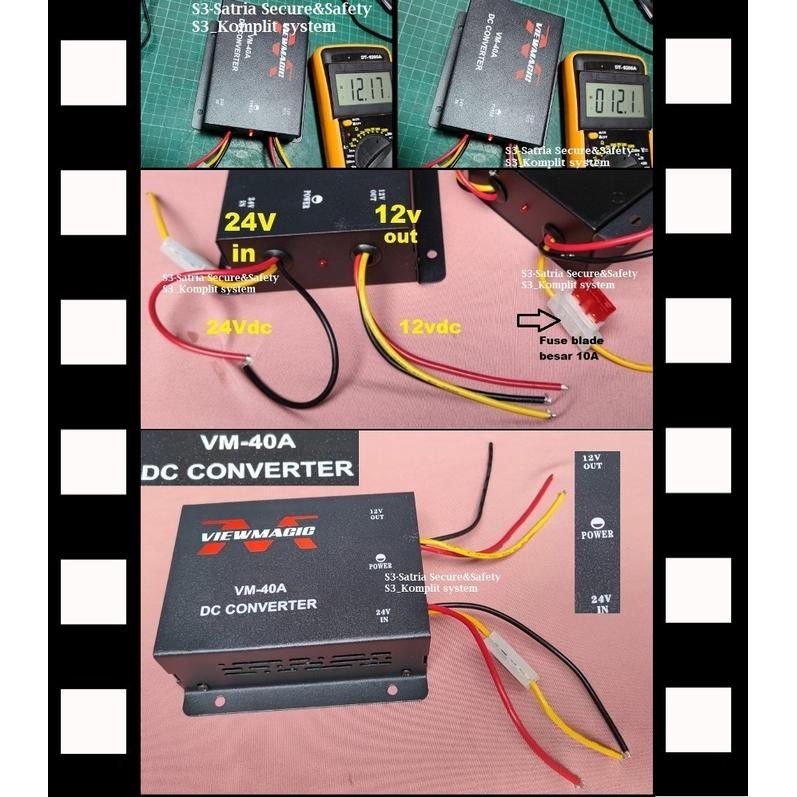 Stepdown 40A DC 24V to 12V Car Power Converter stepdown 24 v ke 12v