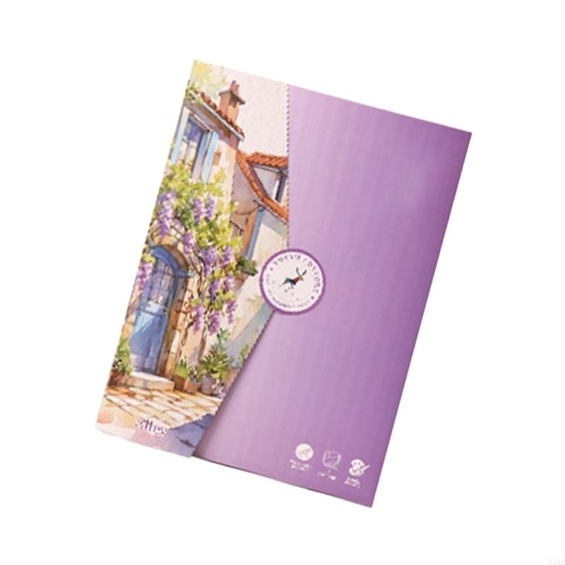 DXAB Coloring Book with Watercolor Pigments Portable Watercolor Painting Set pping Pen Painting Book