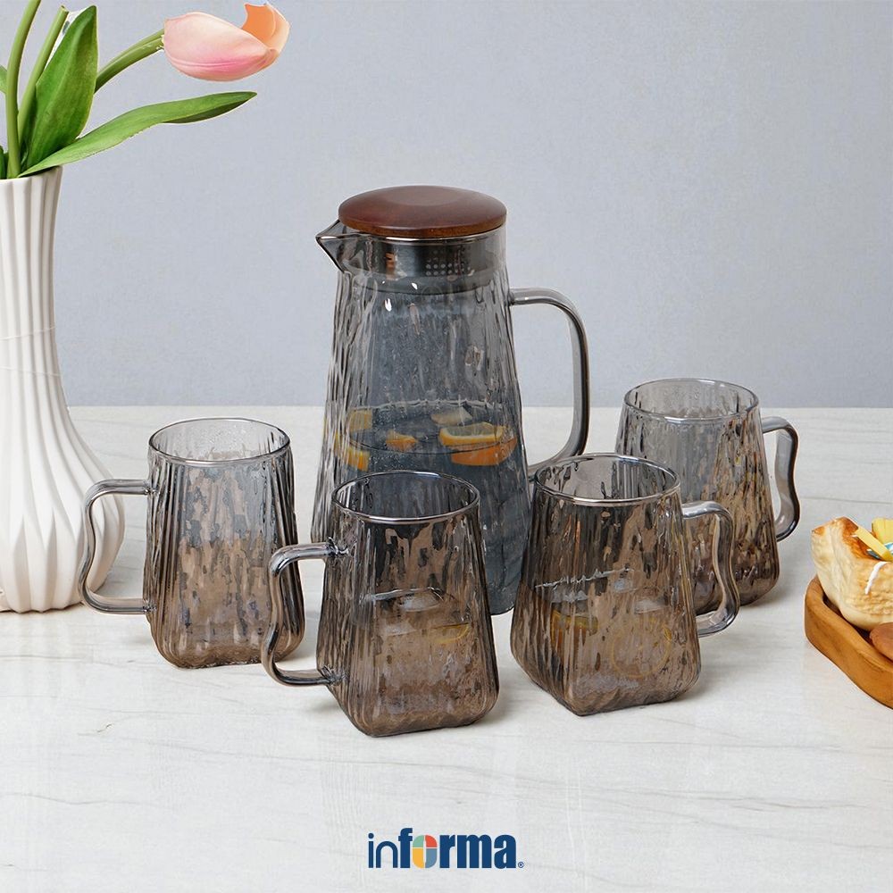 Informa Appetite 1.3 ltr Set 5 Pcs Joy Teko Minum & Gelas Pitcher Set Drinkware Set Jug Set Gelas Mi
