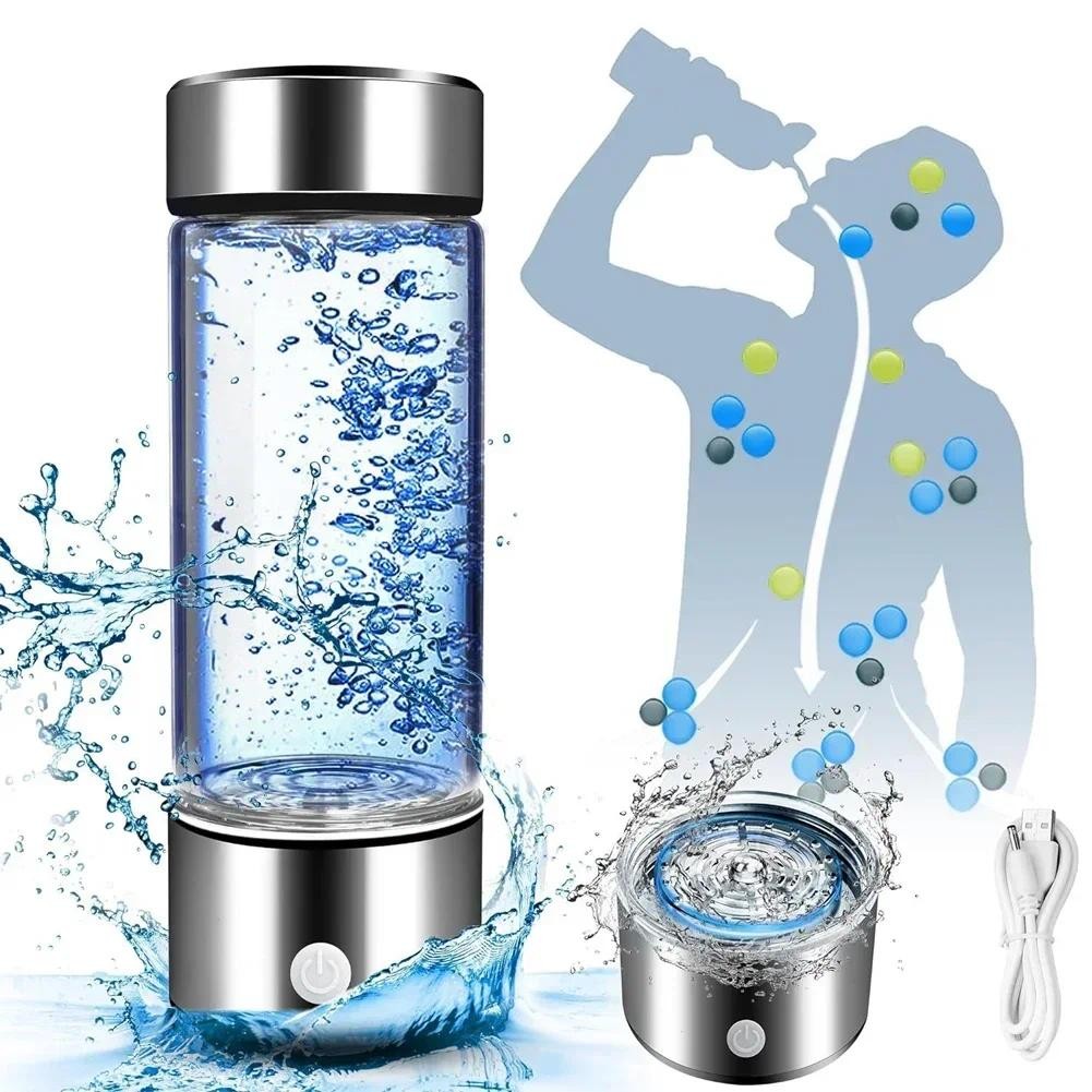 Hydrogen Water Bottle Generator Hydrogen Rich Health Cup Alkaline Ionizer USB Rechargeable Portable 