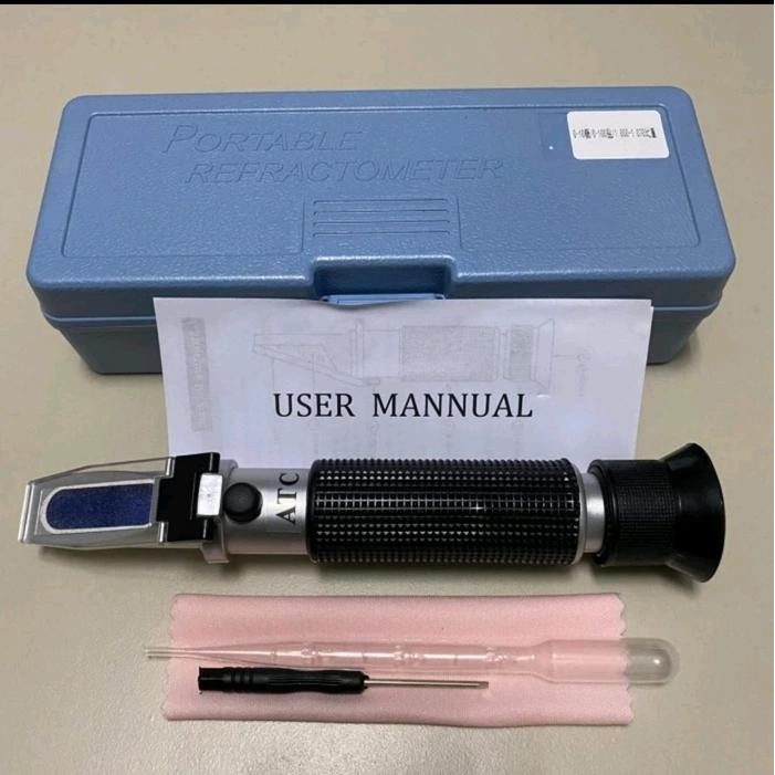 Salinity Refraktometer Alat Ukur Kadar Garam Refraktometer ATC 0-100 % - Madu Terlaris
