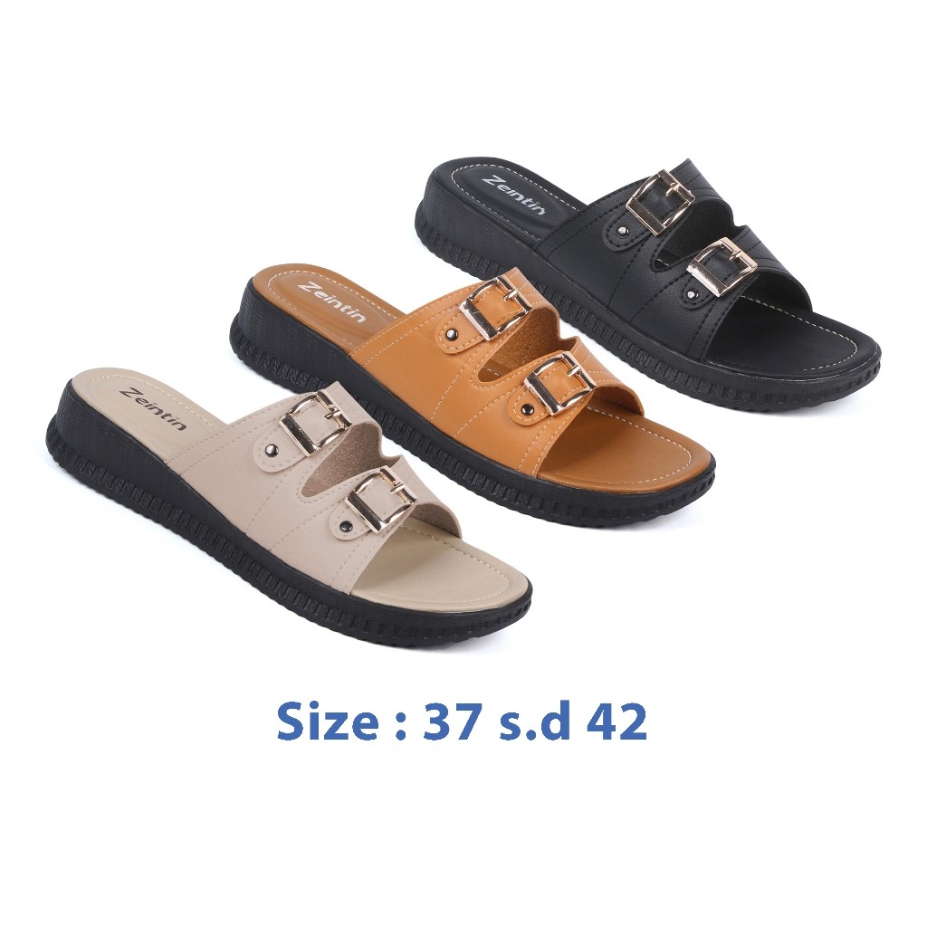 EVO STORE Zeintin - Sandal Wanita Sandal kulit Sintetis Wanita Terbaru  Sandal Ibu Ibu Sandal Kasual