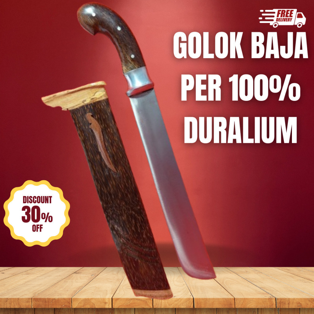 Golok Baja Asli Full Tang Handmade — Golok Tajam Anti Karat untuk Petualangan & Perkebunan