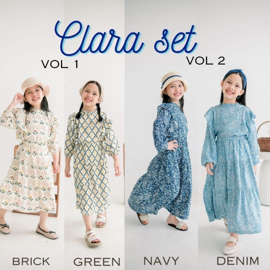 CALIOGRI.SHOP Setelan Anak Clara Set Kids Embassy Rayon Bunga-Bunga