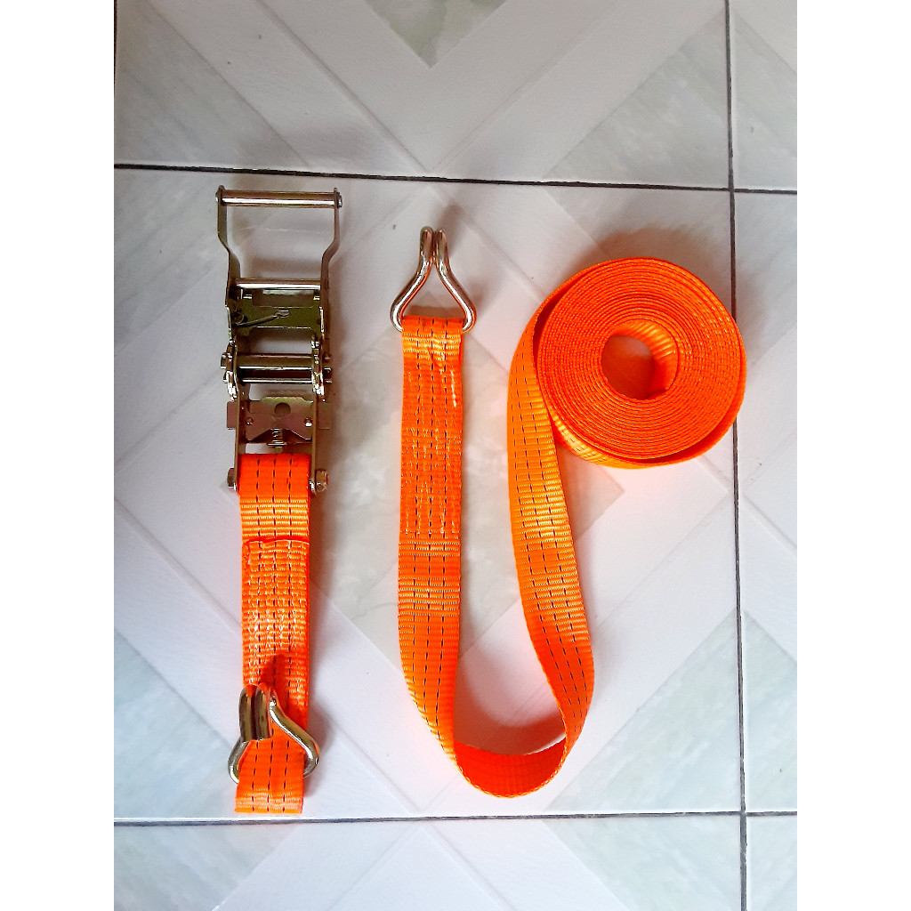 rachet tie down trek belt tali krek set 1,5 inch / 3,5 cm 6 meter