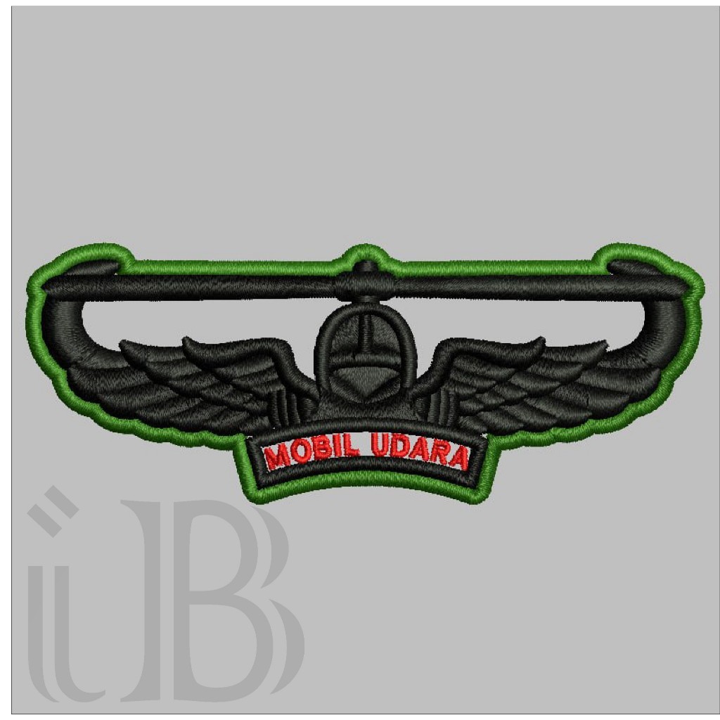 166 BREVET WING MOBUD MOBIL UDARA PDL TNI AD PERKERAS MIKA BORDIR EMBROIDERY PKM