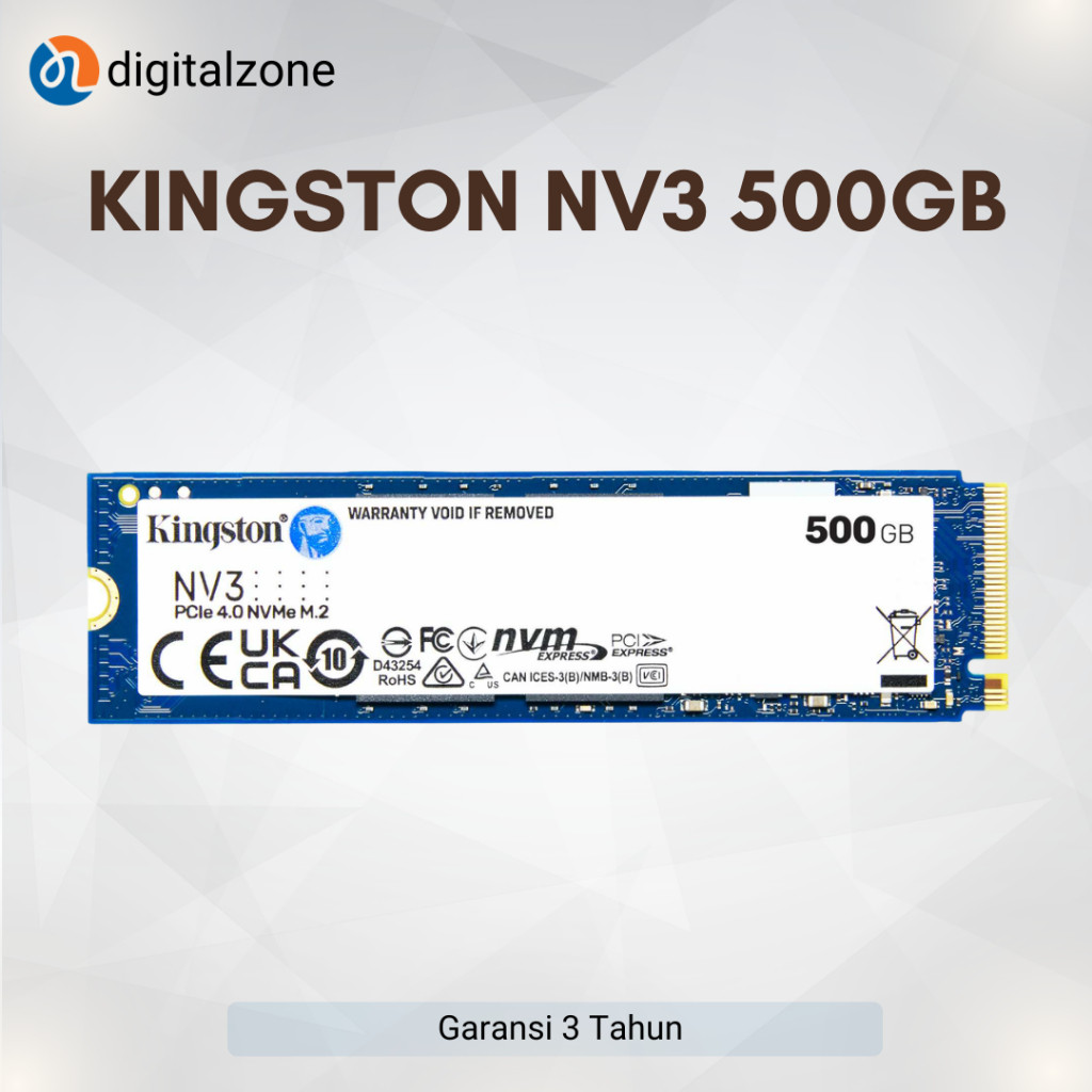 Kingston NV3 2TB PCIe 4.0 NVMe SSD - M.2 2280, Performa Tinggi untuk PC dan Laptop
