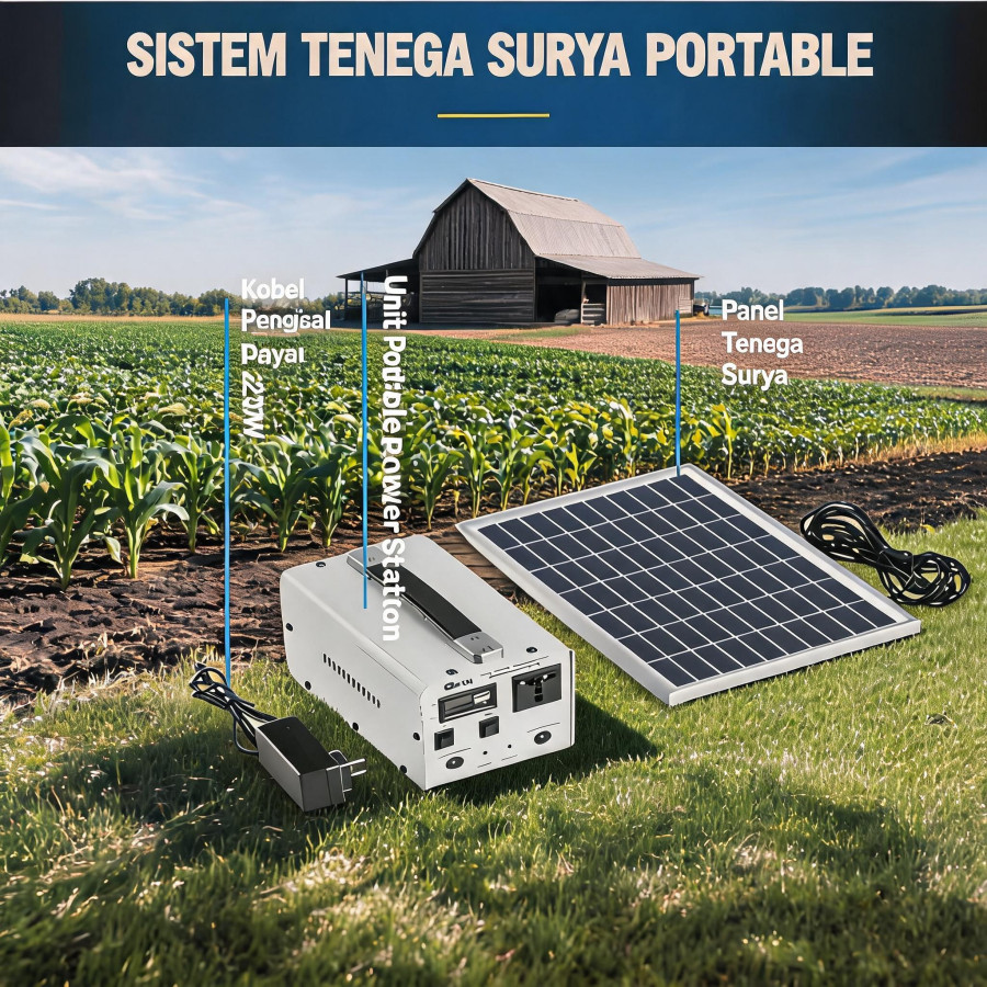 POWER STATION PORTABLE SOLAR GENERATOR POWER BANK AC DC