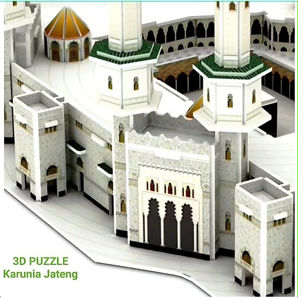 NEW 3D PUZZLE MASJIDIL HARAM KABAH MEKAH MINIATUR BUILDING ARCHITECTURE TOYS MAINAN EDUKATIF ANAK