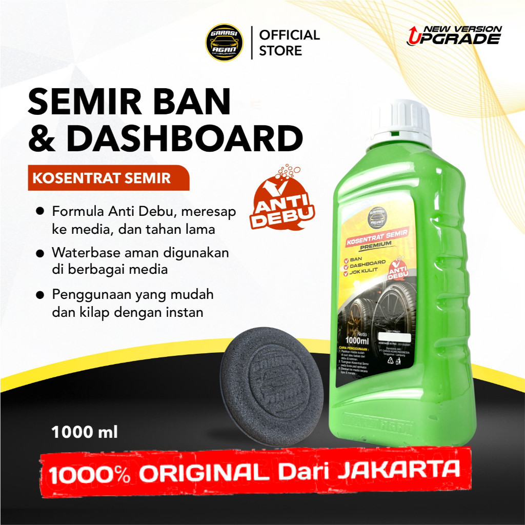 GARASI AGAN Kosentrat Semir Premium 1Liter Semir Ban Anti Debu Semir Jok Semir Dashboard & Body Doff