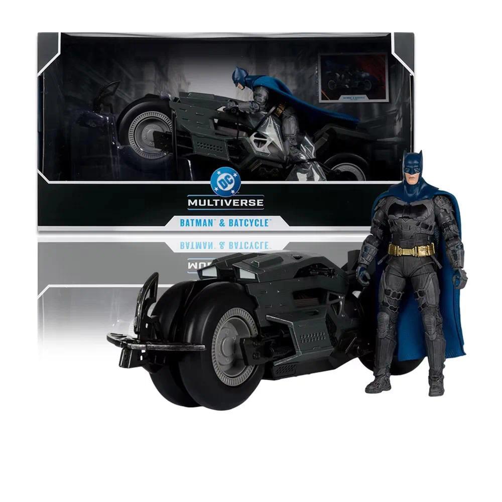 Mcfarlane Toys DC Multiverse Batman & Batcycle 7" Action Figure w/Vehicle 2-Pack Model Doll Garage K
