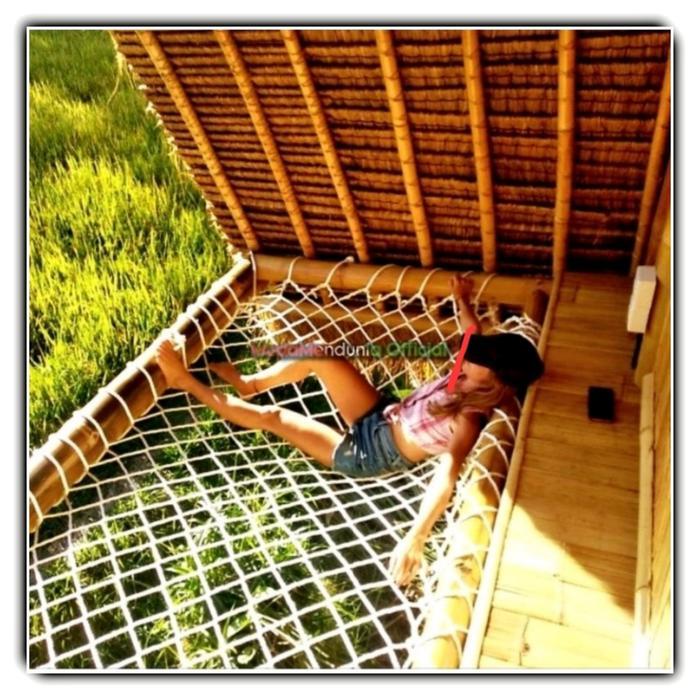 Jaring Nilon 8mm Pengaman/Hammock/Loft net/Cargo/Climbing/Outbound Ayunan Gantung - lubang 7cm