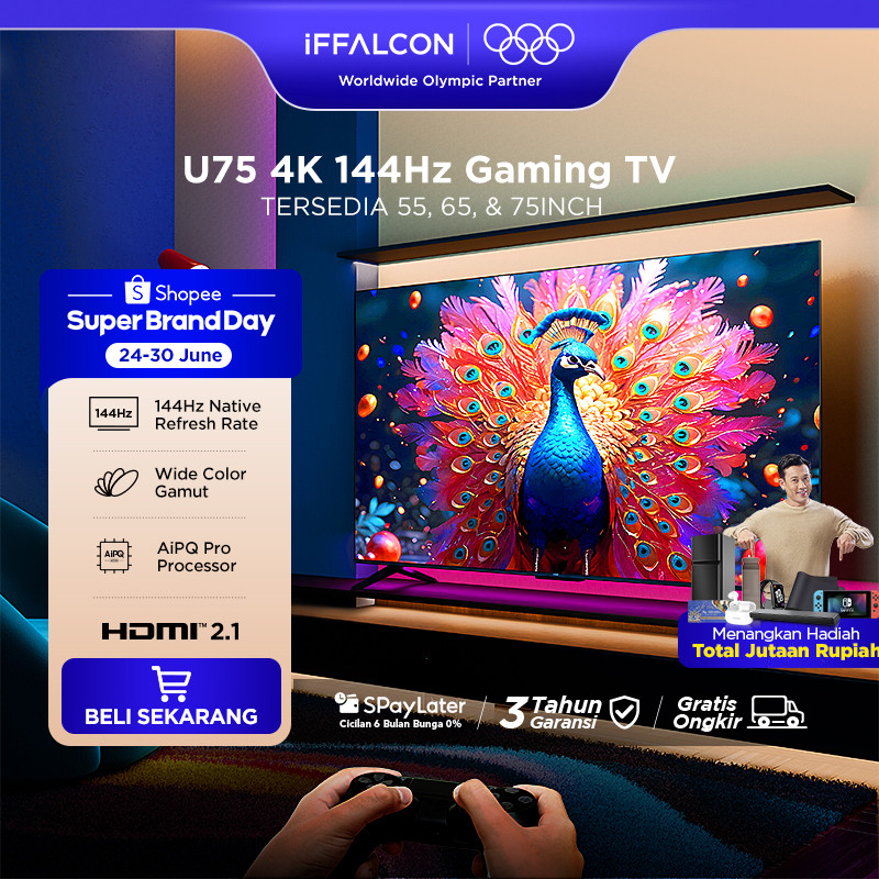 iFFALCON by TCL U75 NEW Series Google TV Smart Digital - Gaming TV - 144Hz Native Refresh Rate - 288