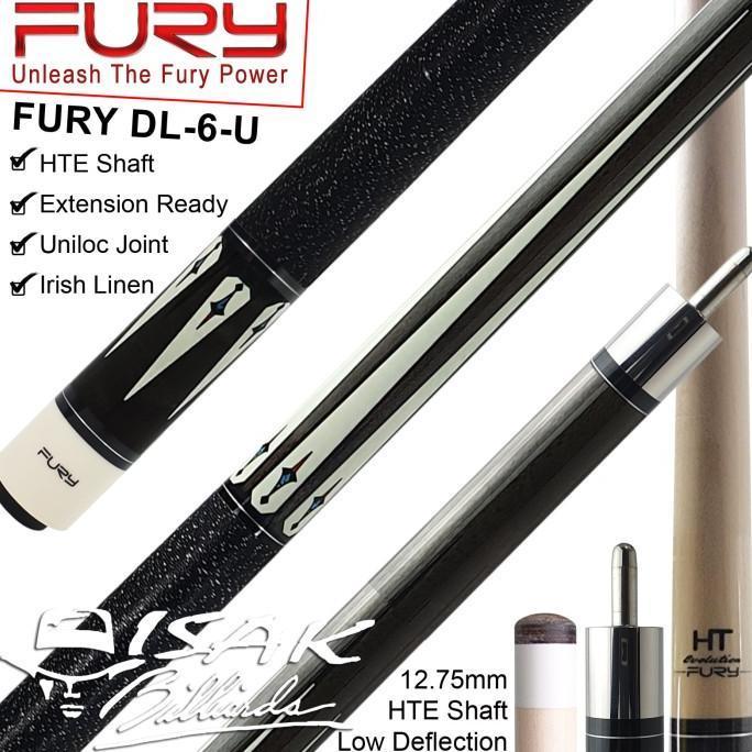 Fury DL-6 Maple Pool Cue - 13 mm - Billiard Stick Stik Biliar Bilyar