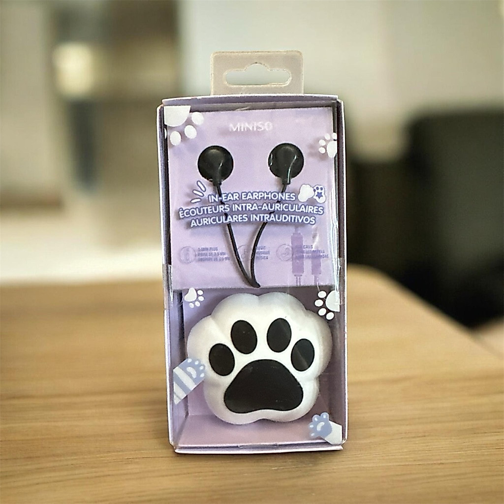 MINISO PAWPAW COLLECTION 3.5mm EARPHONE HEADSET PAW KUCING LUCU HEADSET