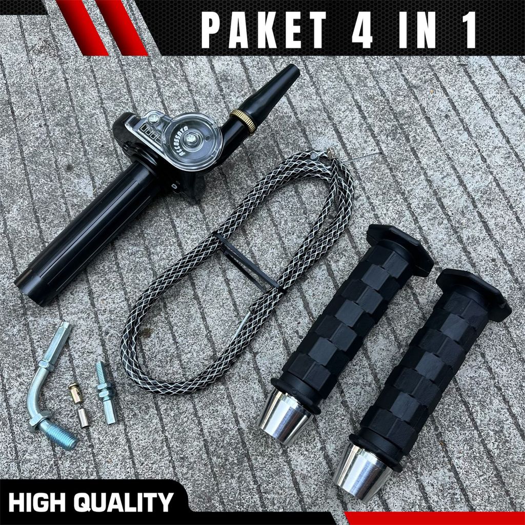 FULLSET PAKET GAS SPONTAN ACCOSATO + HANDGRIP OCTAGON SET JALU BANDUL STANG MODEL PCX MINI + KABEL G