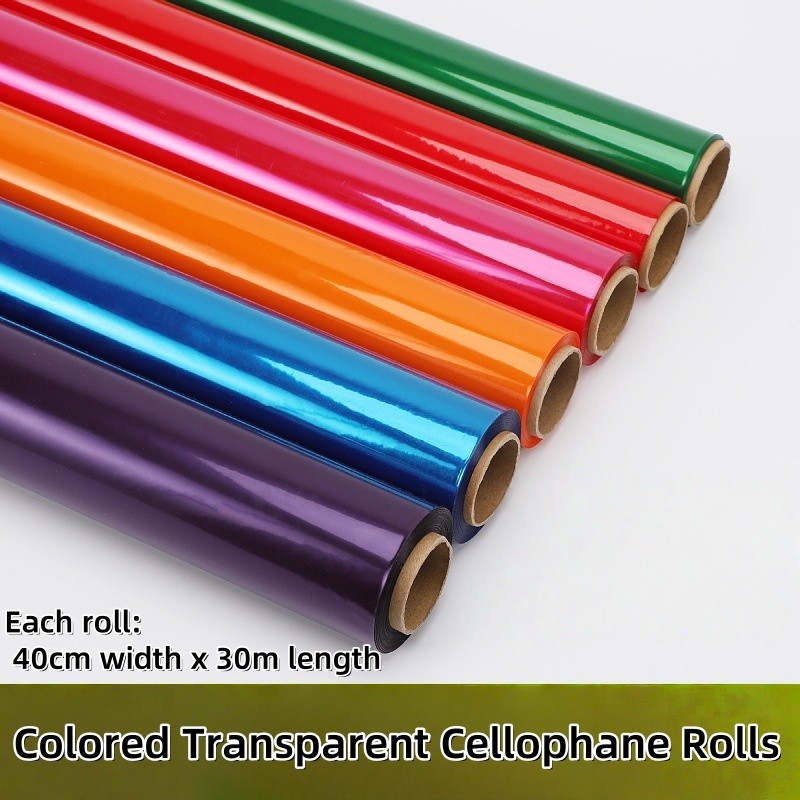 

1 Pc Colored Transparent Cellophane Rolls For Gift Wrapping Y Crafts Flower Packaging Materials Supplies