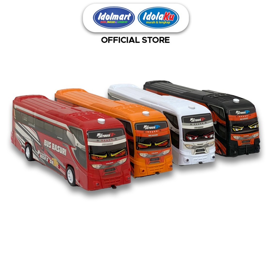 IDOLMART Mainan Bus Basuri Musik & Lampu Diecast Bus