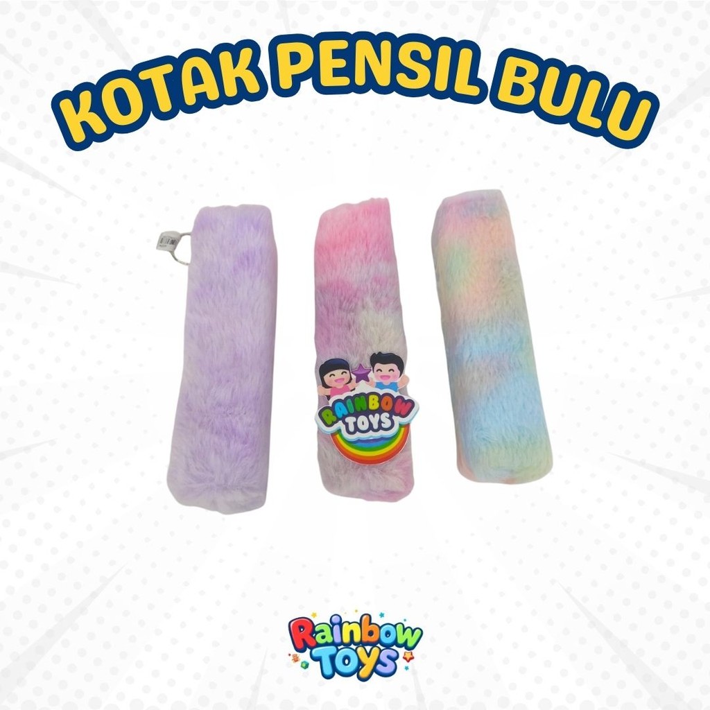 

Tempat Pensil Rainbow Bulu Anak Perempuan Kotak Pensil Anak
