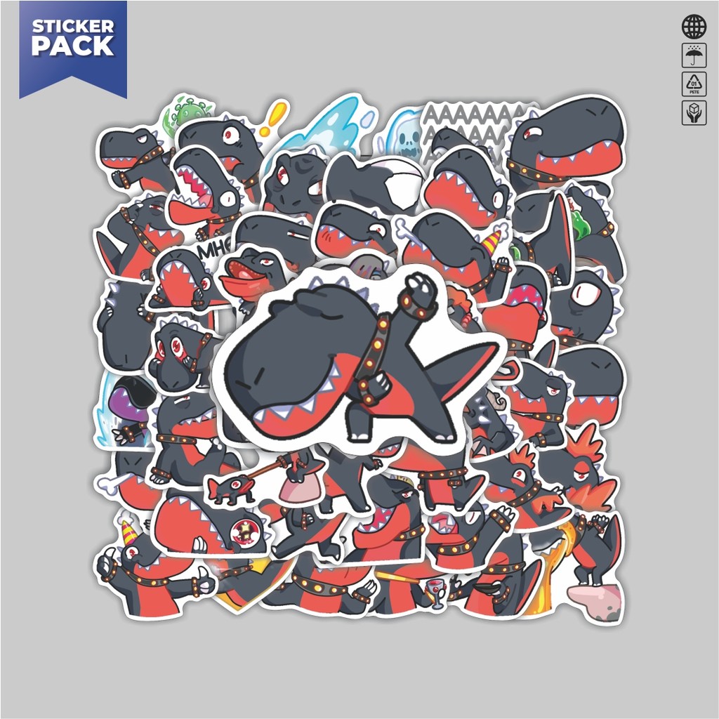 

[100PCS]Stiker Pack Stiker Animal Cute T-Rex Aesthetic Vinyl Anti Air Dekorasi Sticker Laptop Buku Journal Koper Helm Casing HP Gitar Helm Skateboard