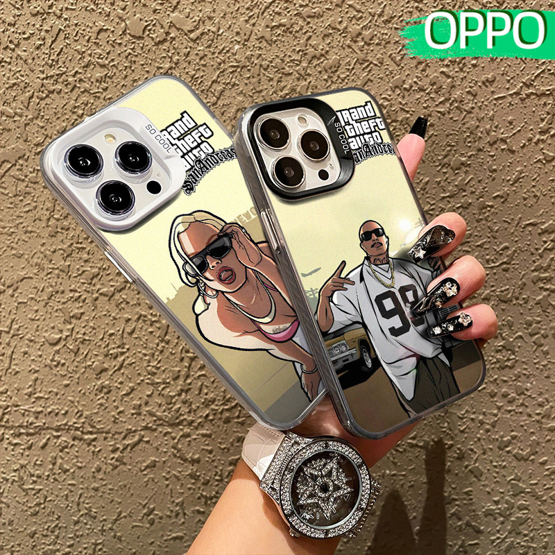 Keren Boy Couple Hologram PC Case OPPO A18 A57 A16 A15 A17 A60 A3x A3s A5s A54 A53 A12 A31 A58 A1K A