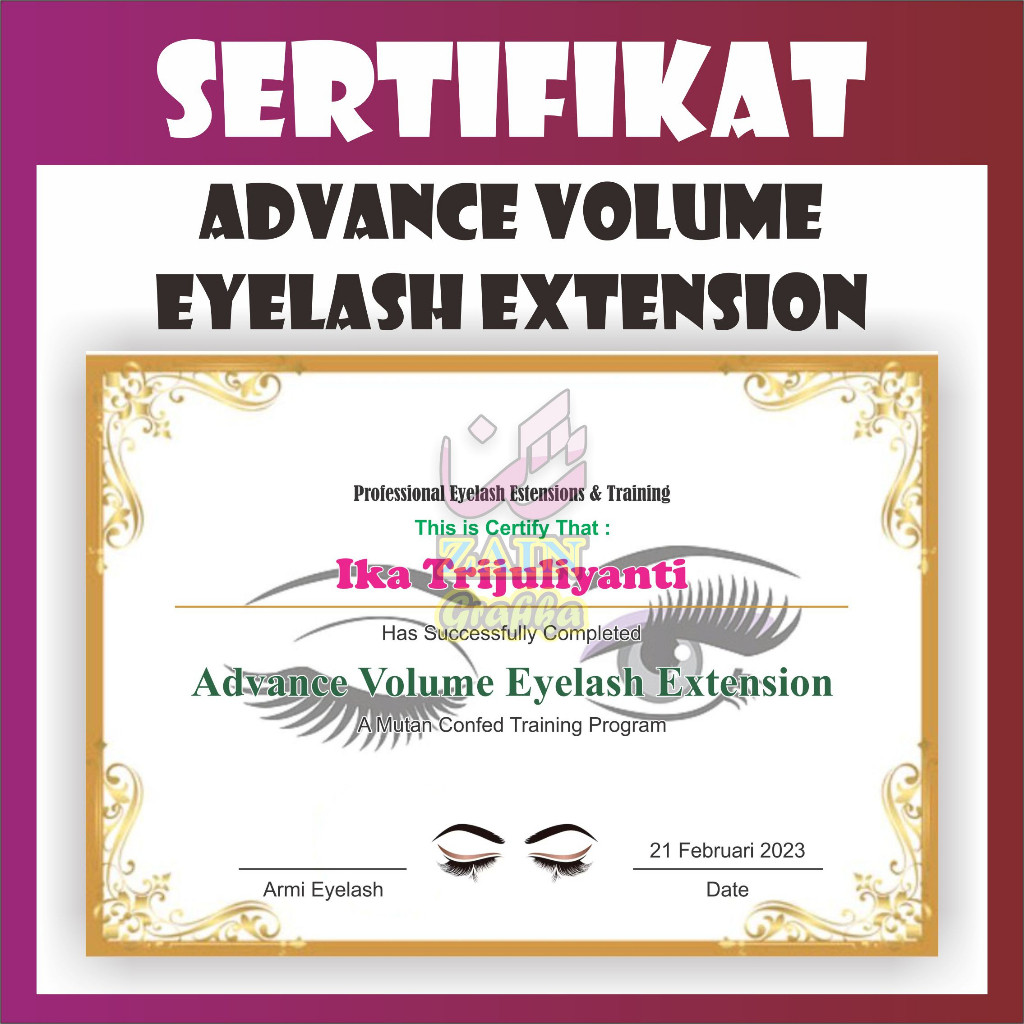 

Cetak Sertifikat Piagam Advance Volume Eyelash Extension