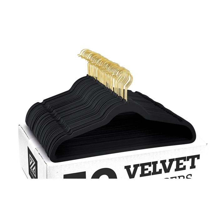 

Velvet Hanger Hanger Beludru Premium Luxury Hanger Gantungan Baju - Black Gold