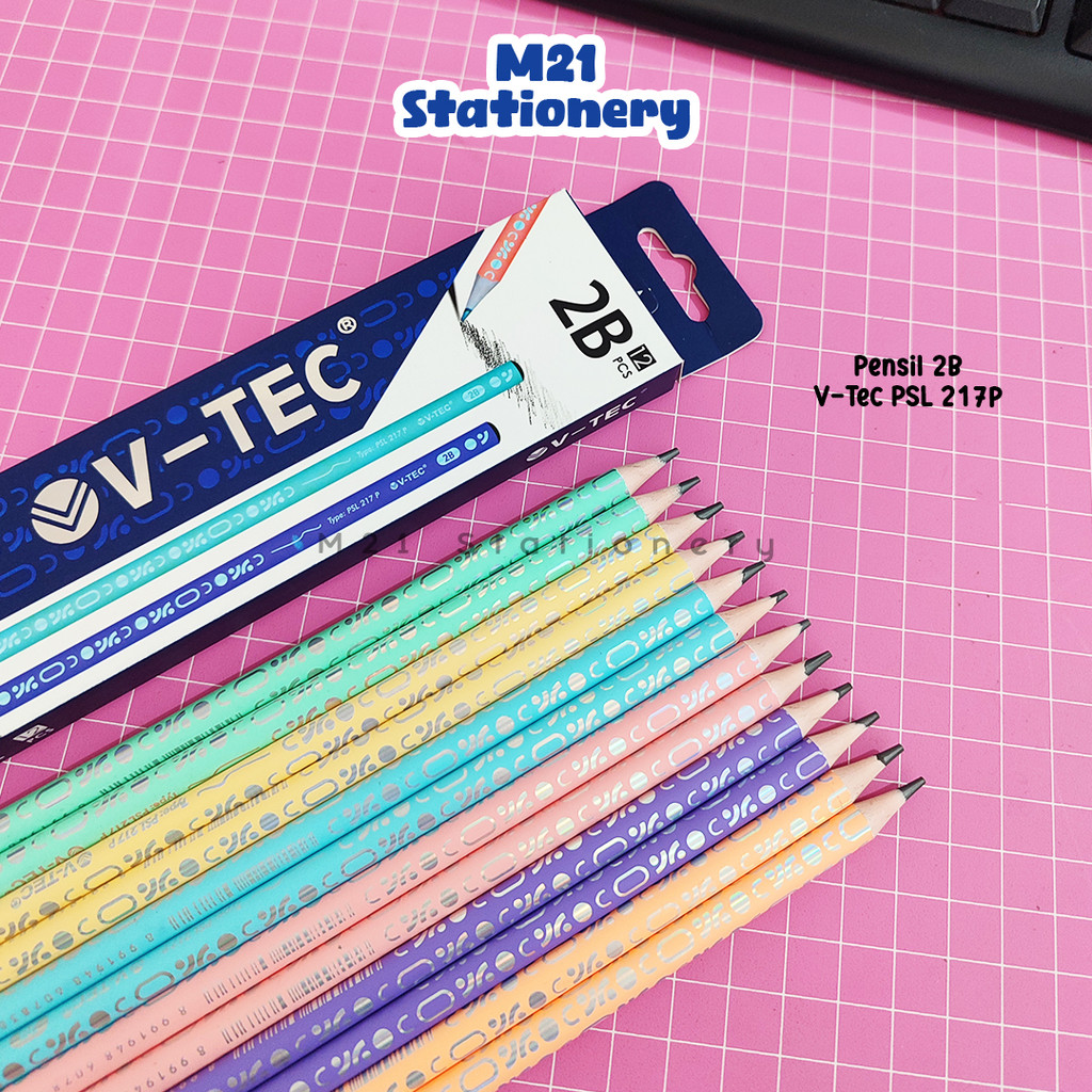 

(1 PACK 12 PCS) PENSIL 2B V-TEC PSL 217 P / VTEC PSL217P PENCIL KAYU PENA ORIGINAL MENULIS GRAPHITE