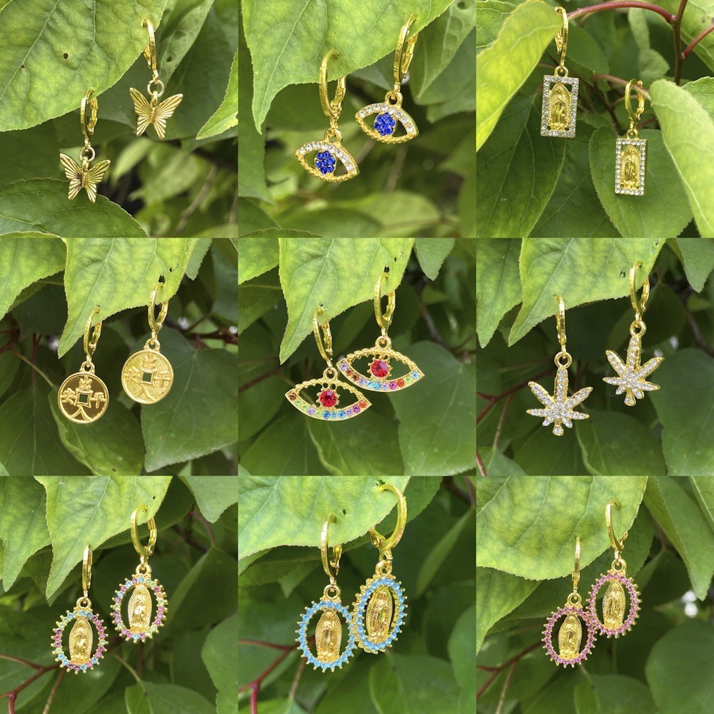 Best Lady,Anting Perawan Maria Menjuntai, Anting Emas Imitasi,Anting Berlian Imitasi, Anting Wanita.