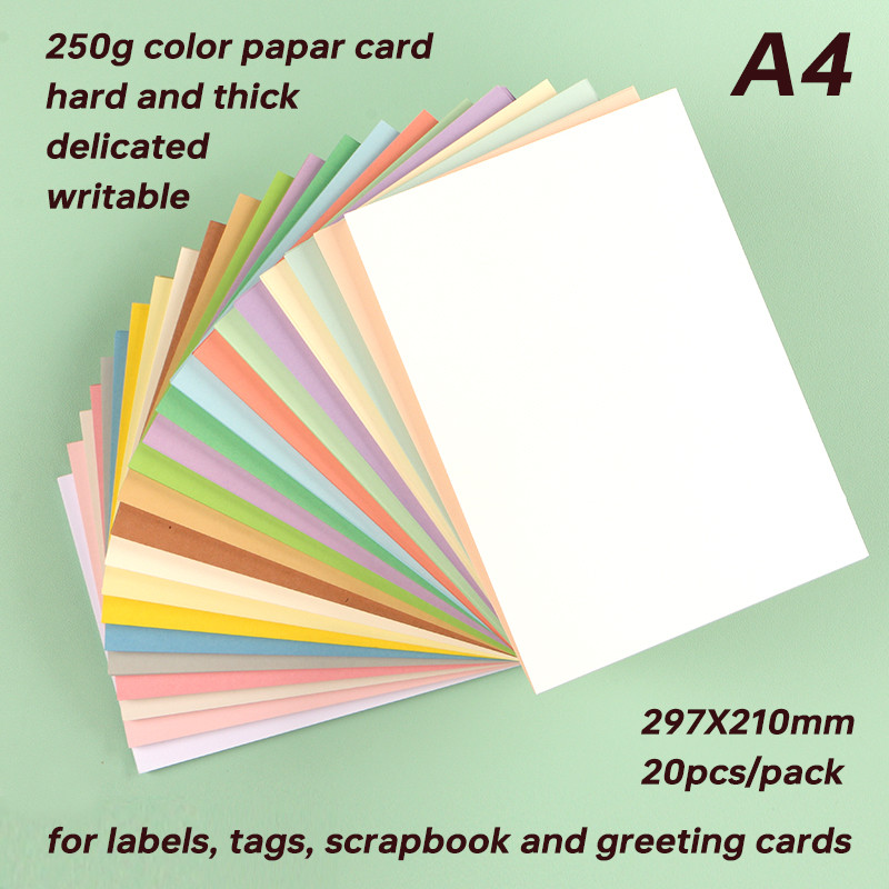 

DUOFEN 250g color paper card delicate writable A4 hard paper thick paper for DIY papercraft projects Scrapbook Paper Album