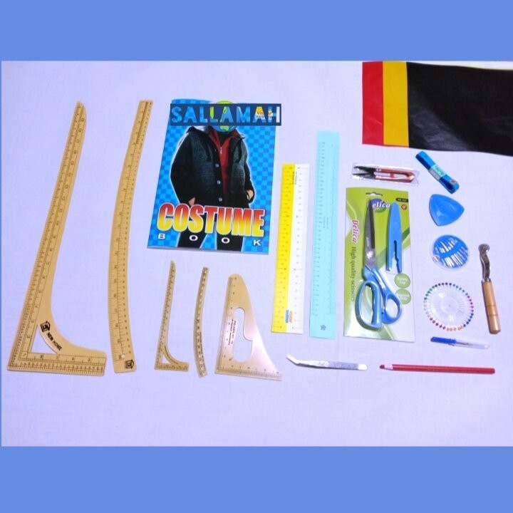 , paket kursus menjahit alat pola jahit isi 19 jenis >>>> ,.