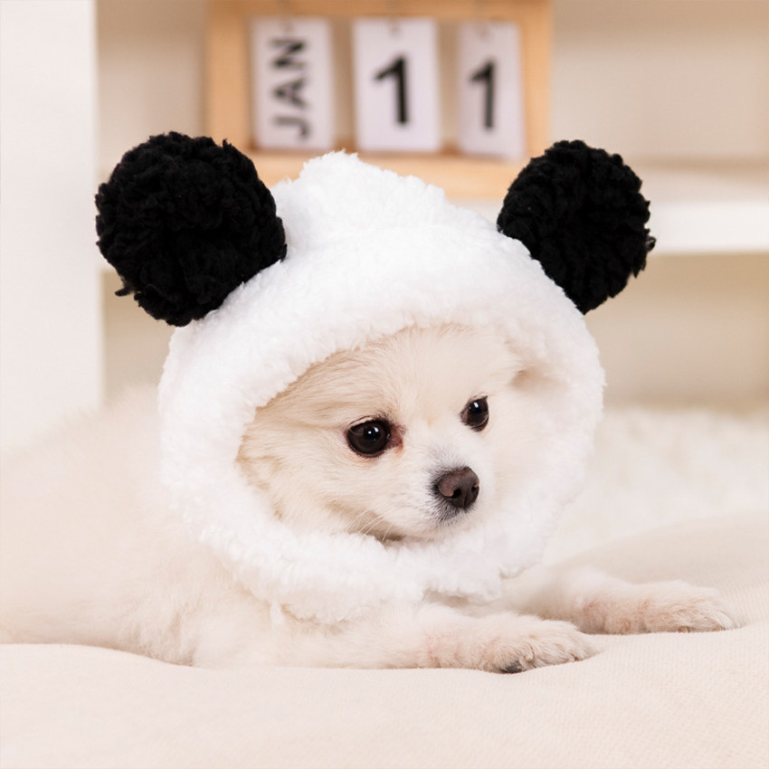 Topi Kucing Anjing Model Telinga Beruang Panda Lucu Aksesoris Hewan Animal Pet Hat Topi Beruang