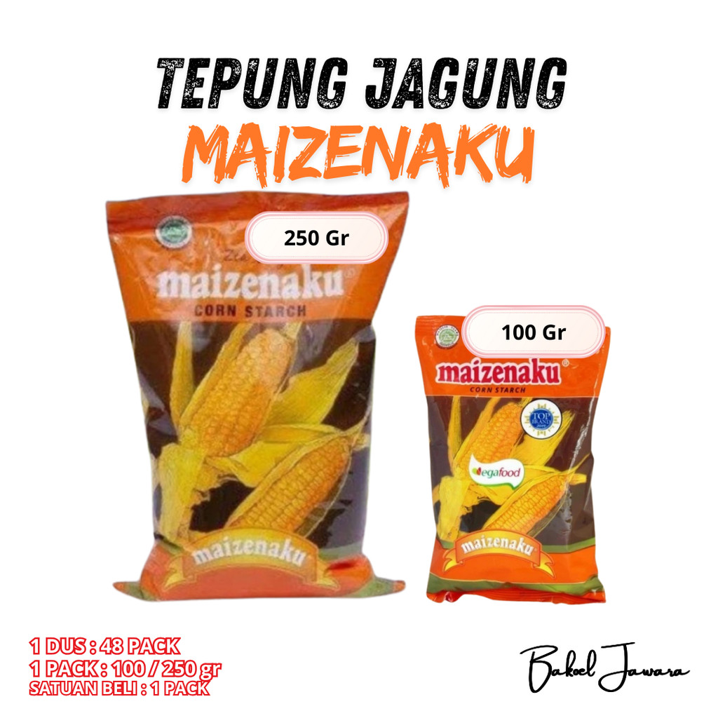 

( 100G 100 gr / 250g 250 GR) MAIZENAKU TEPUNG JAGUNG MAKANAN BASAH KUE KERING PUDING SAUS SUP