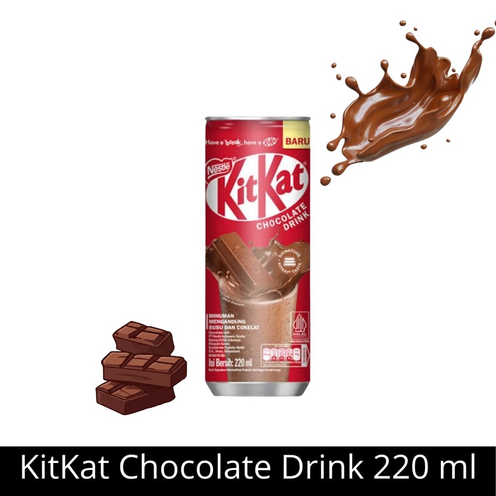 

KitKat Chocolate Drink Kaleng 220 ml - Minuman Cokelat dalam Kemasan Kaleng 220 Milliliter