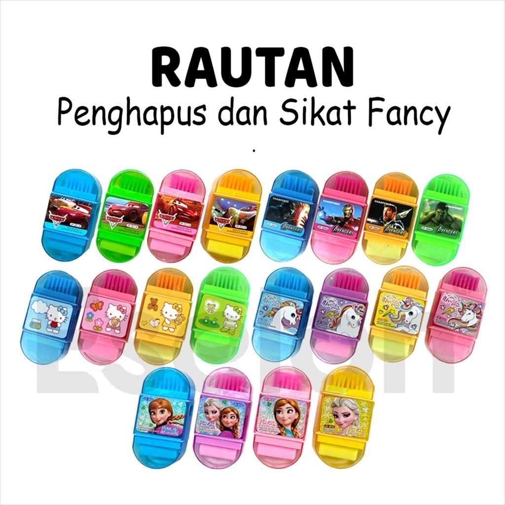 

♚Rautan + Setip + Sikat Fancy / Penghapus 3in1 Karakter♚