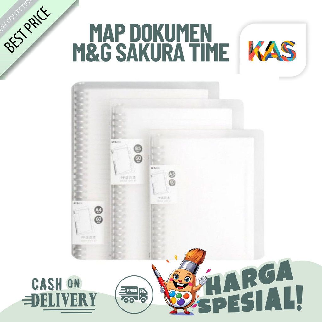 

Binder Tali A5 & B5 Tranparan M&G Transparent Binder Note Tali Cover Mika Matte #HA600A #HB5600A - Set