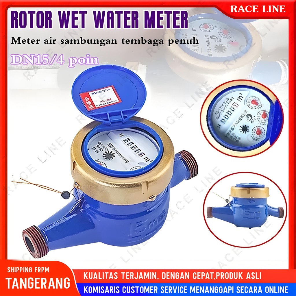 Water Meter AMNB SNI Original Meteran Air PAM PDAM Bodi Besi Tebal 1/2 Inch 3/4 Inch Flow Meter Air 