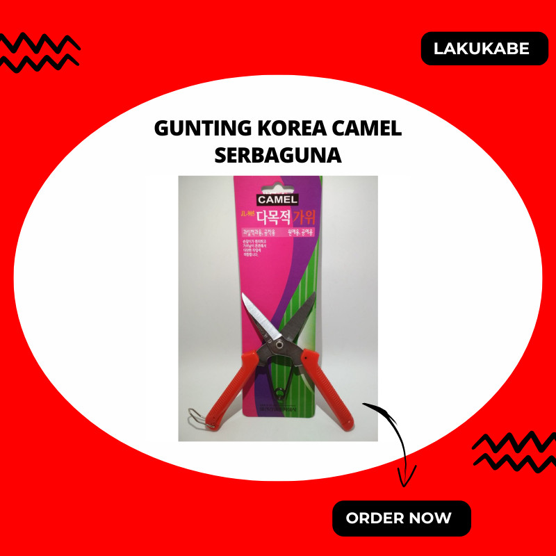Gunting Camel Korea Tajam | Gunting Baja Ringan, Seng, Hollow & Dahan Pohon