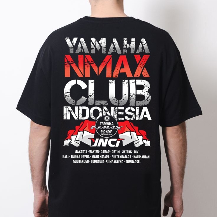 kaos YNCI Yamaha NMAX Club Indonesia kaos motor kaos nmax yamaha bahan katun tebal hitam
