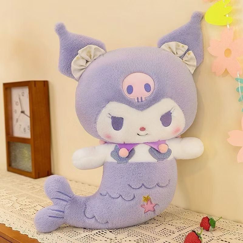 

Boneka Sanrio Kuromi Melody Lucu Seri Mermaid Duyung Bahan Plush Halus dan Lembut