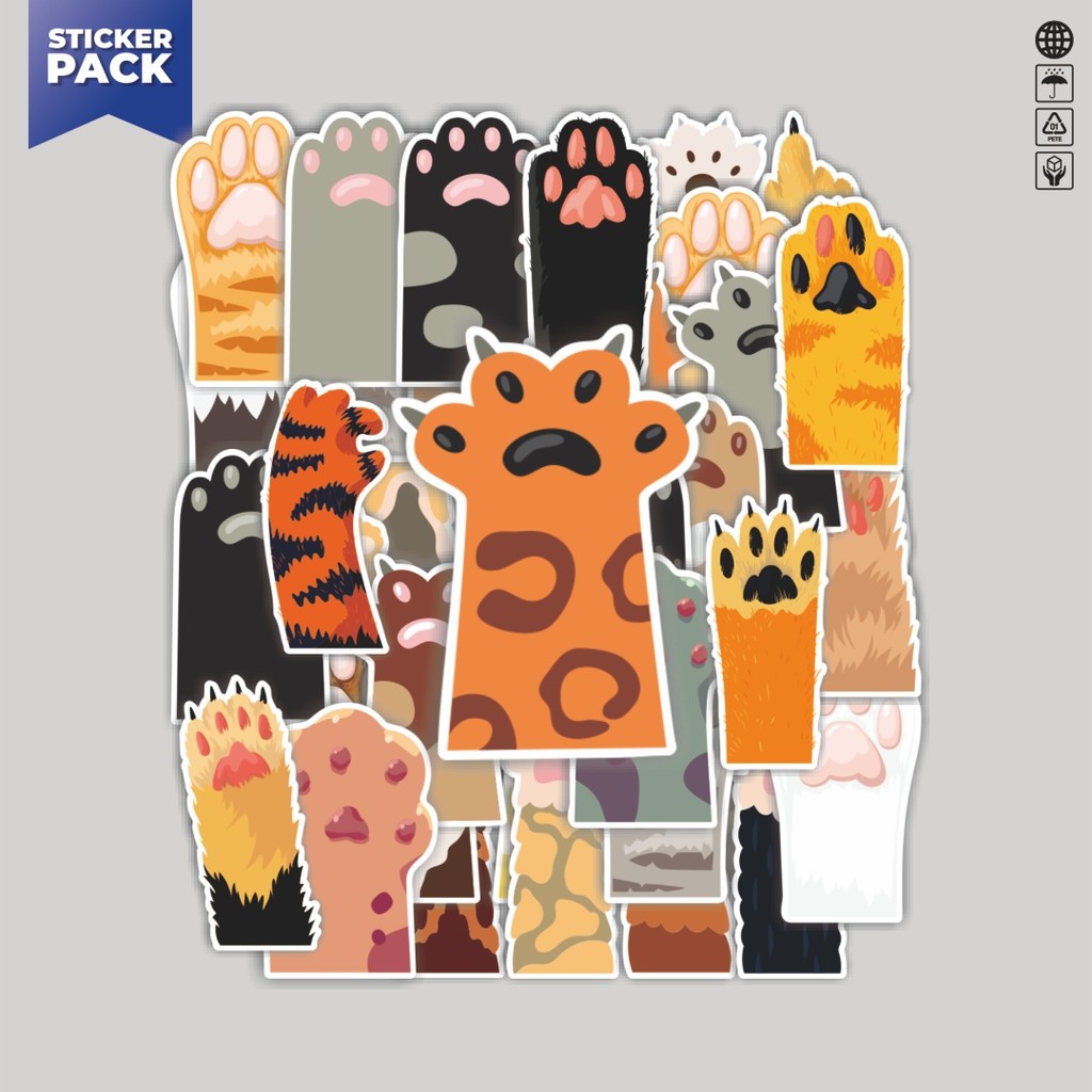 

[100PCS]Stiker Pack Stiker Cute Animal Hand Paw [Cakar Tangan Hewan] Aesthetic Vinyl Anti Air Dekorasi Sticker Laptop Buku Journal Koper Helm Casing HP Gitar Helm Skateboard