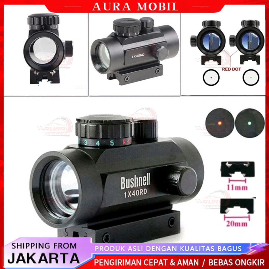 Reddot Rdl Bushnell reddot 1x40 Teleskop Bermata Perjalanan Luar Ruangan Green dot hologram metal RD