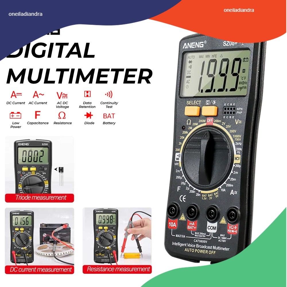 ANENG SZ08 Digital Multimeter Multitester Avometer Voltage Tester