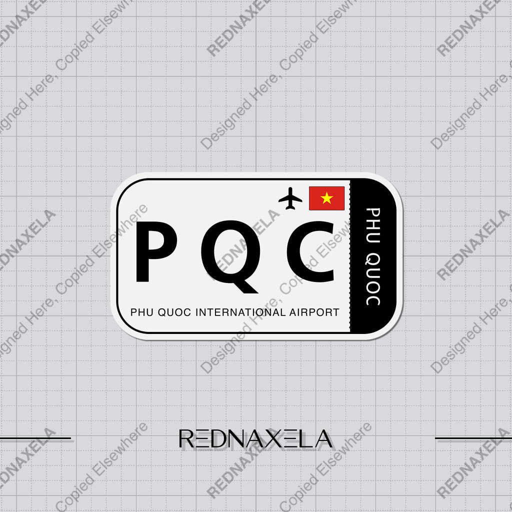 

Stiker Vinyl Phu Quoc International Airport Code PQC Sign Sticker