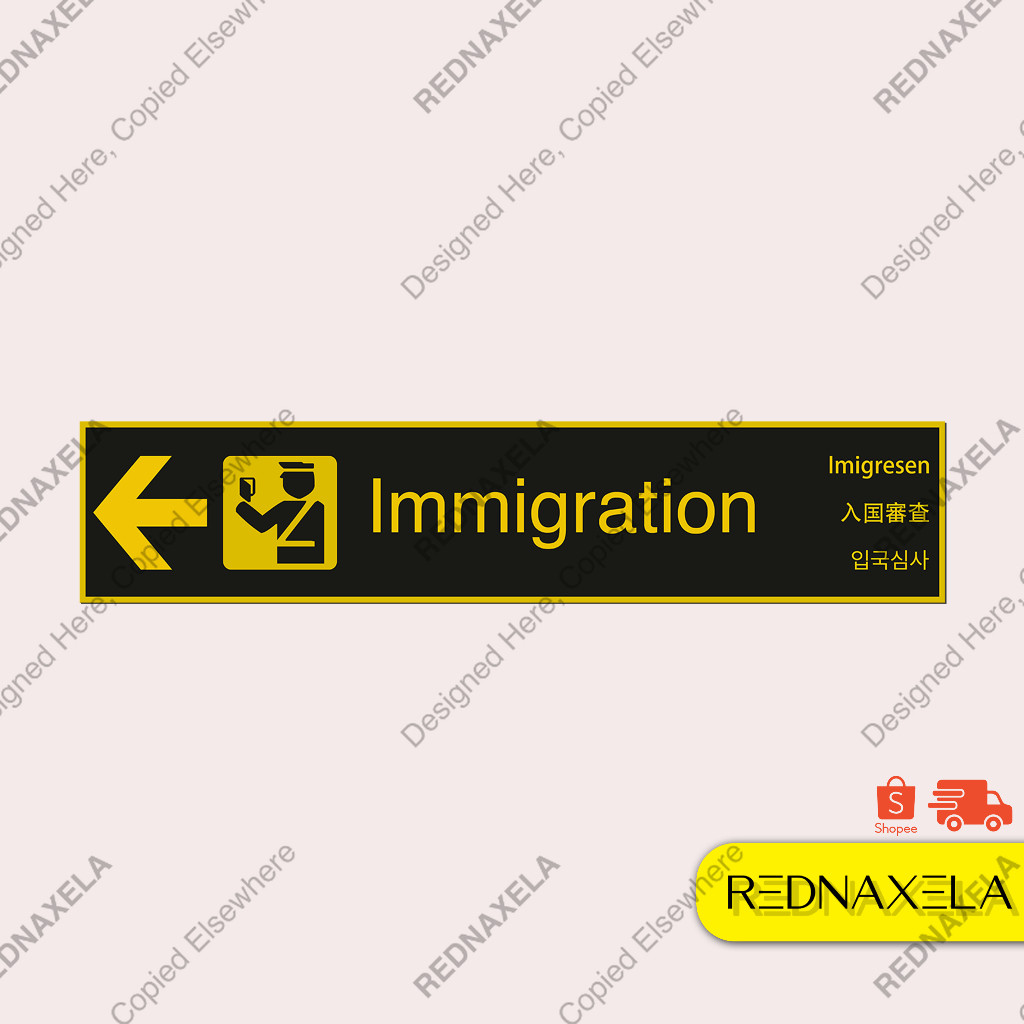 

Stiker Vinyl Airport Sign Immigration Stiker Koper Travel Sticker