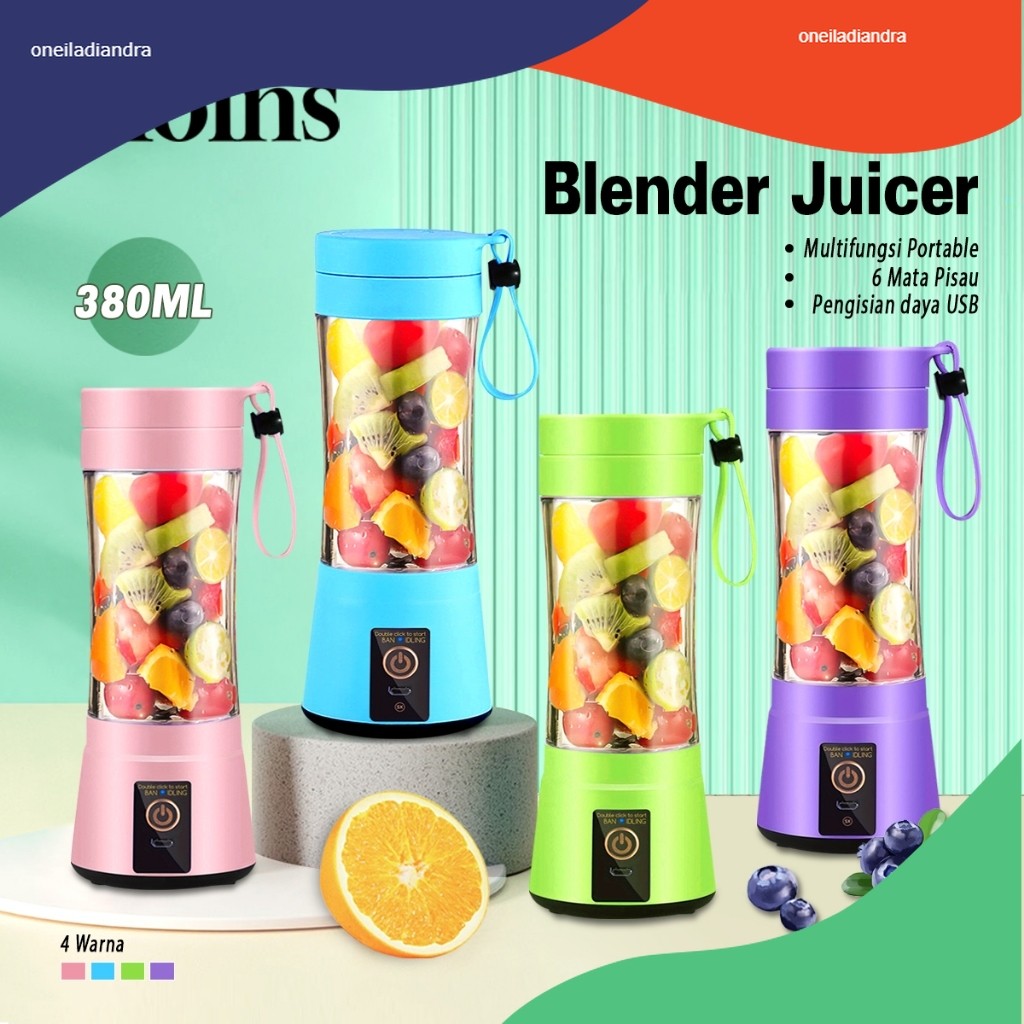 Blender Juicer Cup Portable Mini Juicer Cup 6 Mata Pisau USB Electric - HM-03